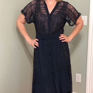 Navy Blue Anthropologie dress